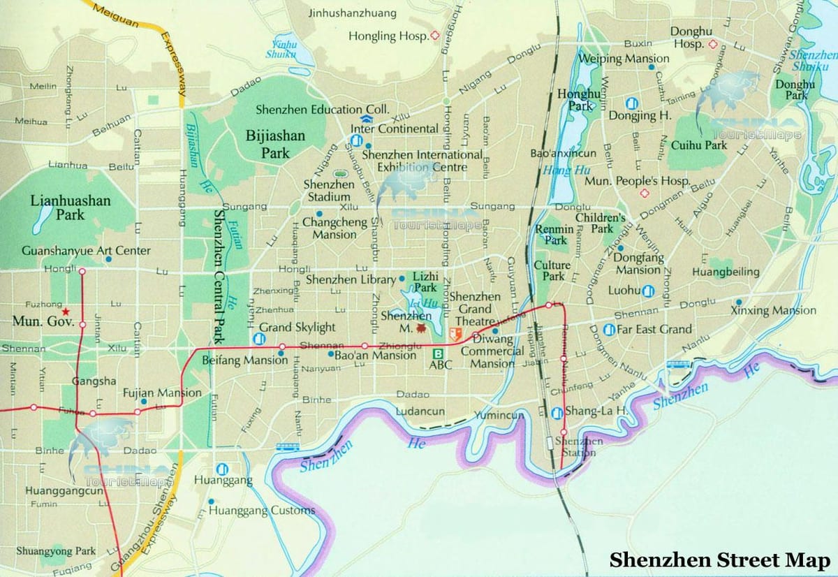 মানচিত্র সেন্জ়েং রাস্তার