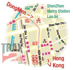 dongmen বাজারে, সেন্জ়েং মানচিত্র