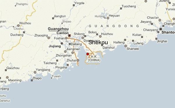 shekou, চীন মানচিত্র